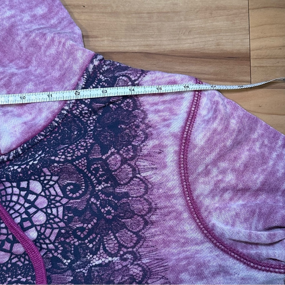 Billabong Vintage Y2K Purple Lace Geometric Burnout Hoodie - Picture 9 of 16